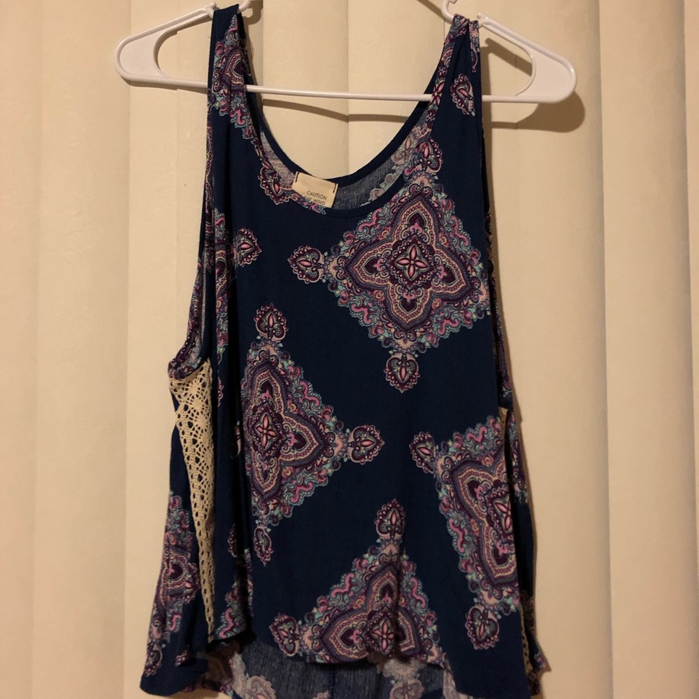Cute Flowy Blue Tank Top Size L/XL